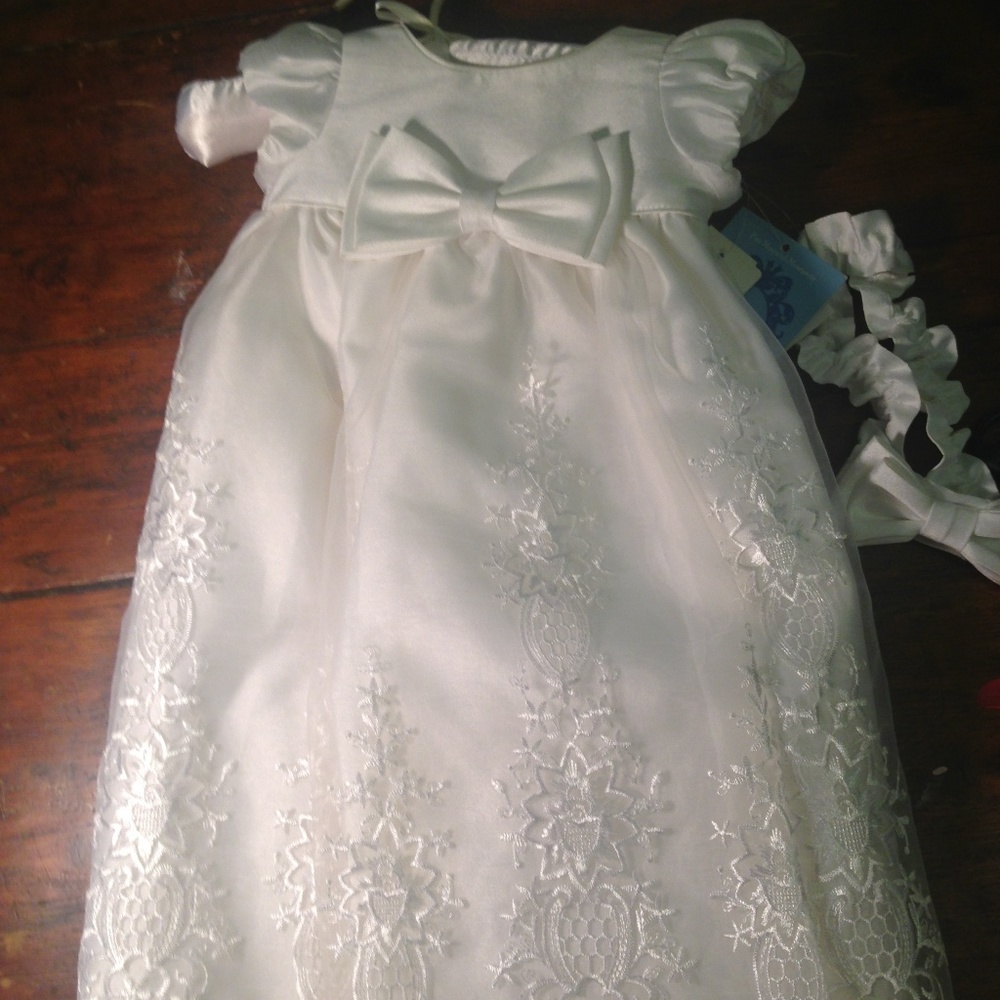 0-3 Months old Christening Dress NWT w/ headband